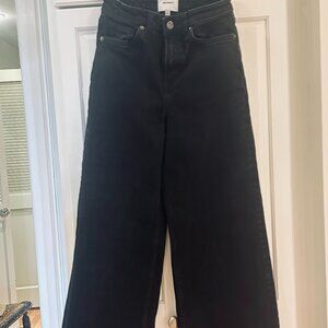 Reformation Bex Super Stretch High Rise Wide Leg Jeans Black - Size 25